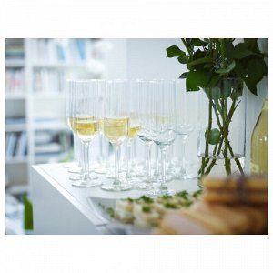IKEA / ХЕДЕРЛИГ Бокал для шампанского, прозрачное стекло 220 мл, 4 шт