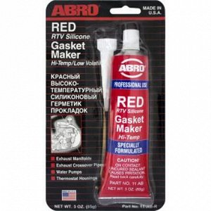 Герметик-прокладка ABRO Red RTV Silicone Gasket Maker, силиконовый, термостойкий, красный, туба 85г