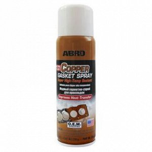 Герметик для прокладок ABRO Ultra Plus Cooper Gasket Spray, термостойкий, с медью, аэрозоль 255г