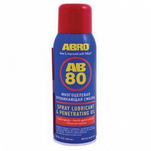 Смазка проникающая (жидкий ключ) ABRO AB80 Spray Lubricant & Penetrating Oil, многоцелевая, с тефлоном, аэрозоль 400мл