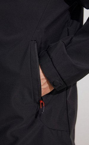 Ветровка мужская с несъемным регулируемым капюшоном F011-13-HK101 чёрная