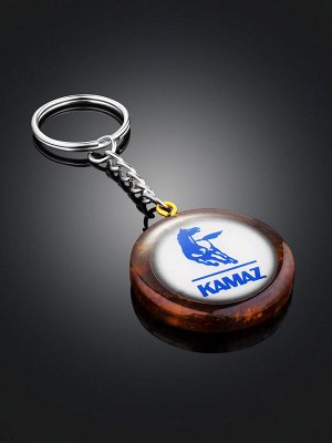 Брелок для ключей с логотипом КамАЗ в янтарной мозаике