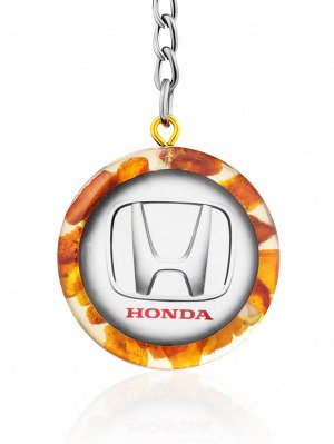 Брелок из янтаря для автомобильных ключей «Хонда»