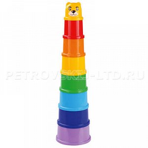 Игрушка детская пирамидка пластмассовая, 8 разноцветных форм