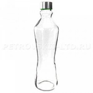 Бутылка стеклянная "Фигурная" 1л h31см, диаметр горла - 3см,