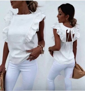 Блуза женская с рюшами/Блузка белая