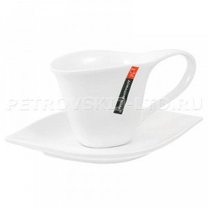 "ДМ" Чашка чайная фарфоровая "Листик" 200мл, 9х8х7,8см, с бл