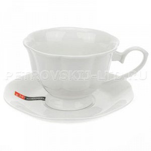 "ДМ" Чашка чайная фарфоровая "Цветок" 180мл, 9,5х6,5см, с бл