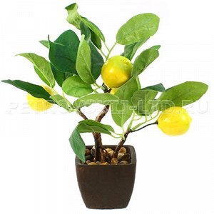 0599-10 66671 - Декоративное дерево "Лимон" h26см в горшке 7,5х7,5см h6,5см (Китай). 