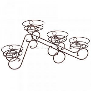 ПДЦ150м 70726 - Стойка для цветов "Фиалка 4" 78х18х35,5см, на 4 горшка д16см, металл, медный антик (Россия). 