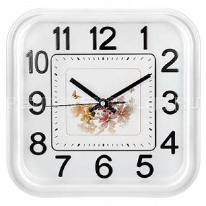 Часы настенные "Бабочки с цветами" 30х31см, мягкий ход, цифе