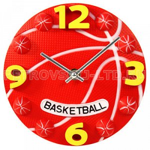 Часы настенные "Баскетбол" д17см пластм. (Китай)