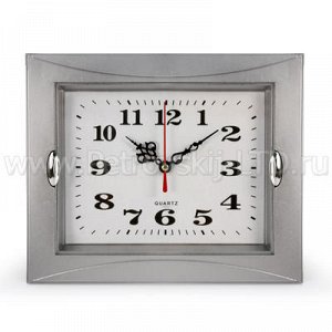 Часы настенные "Капли" 22х19см квадратные, серебро, пластм.