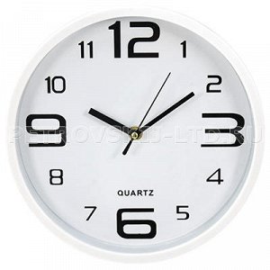 Часы настенные "Классика" д25см мягкий ход, пластм., белый (