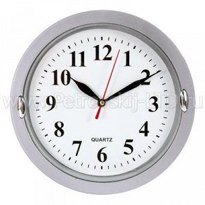 Часы настенные "Круглые" д23см пластм., серебро (Китай)