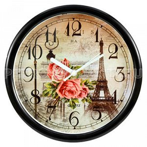 Часы настенные "Париж" д22см мягкий ход, циферблат с деколью