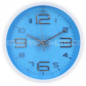 Часы настенные "Серебро" д29см, мягкий ход, циферблат голубо