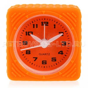 888-1 73434 - Часы-будильник "Противоударные" 6х3х6см мягкий ход, пласт., цвета микс, с подсветкой (Китай). 