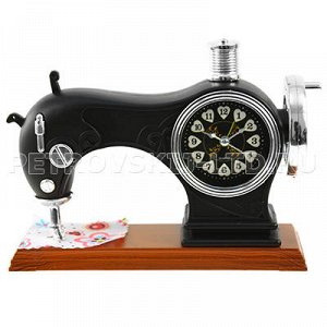 Часы-будильник "Швейная машинка" 21х7х16см пластм., цвета ми