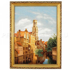 Картина гобелен 35х27см "Брюгге", евро, деревянная рама 3см