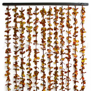 Штора межкомнатная 90х180см "Листья" бордово-оливковый, 12 н