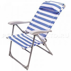 Кресло-шезлонг складное "Сине-белый" 75х59х1,09см, сиденье 4