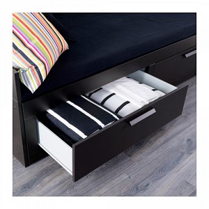 Кушетка IKEA оригинал Бримнэс, каркас, цвет черный, 2 ящика