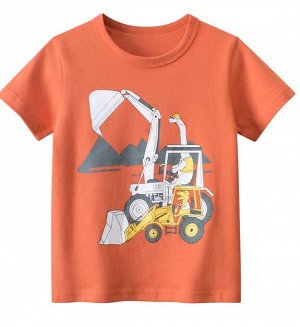 Оранжевая футболка с трактором