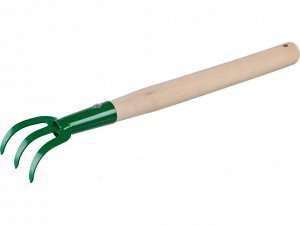 Рыхлитель Рыхлитель 3-х зубый, с деревянной ручкой, РОСТОК 39616, 75x75x430 мм