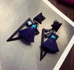Серьги  синие