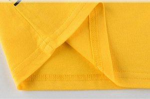 Костюм шорты серые и желтая футболка с экскаватором