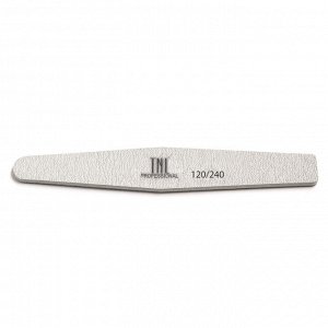 Пилка абразивная для ногтей TNL Ромб 120/240 серая в индивидуальной упаковке Хит продаж