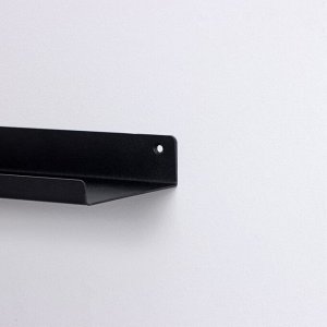 СИМА-ЛЕНД Набор полок с крючками ЛОФТ, 2 полки: 350x100x35 мм, 350x100x80 мм, цвет черный