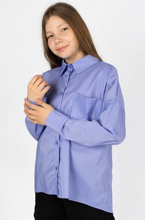 Рубашка оверсайз с длинным рукавом для девочки