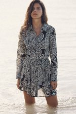 ПЛАТЬЕ С УЗОРОМ С ПОЯСОМ