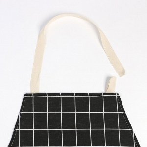 Фартук Экономь и Я «Клетка», чёрный, 56x70 ± 4 см, 100% хл, рогожка