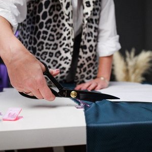 Ножницы закройные, скошенное лезвие, прорезиненные ручки, 10", 26 см, чёрные