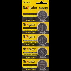 Батарейки NAVIGATOR 94 766 CR2450-5BL (Цена за 5 шт.)