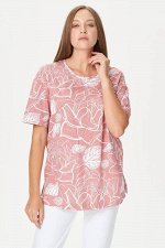 Футболка женская LORY K0071-P35 с цветочным орнаментом. Состав: 100% хлопок, кулирка. пр. Россия