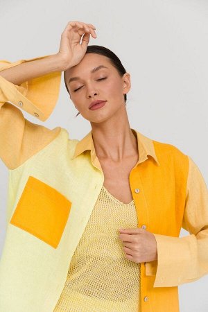 Жакет жёлтый
Описание

Состав: 100% льняная ткань.

Женская рубашка цветная прямого силуэта с удлиненной спинкой и разрезами по бокам.  Рукав длинный на широкой манжете. Застежка центральная на пугови
