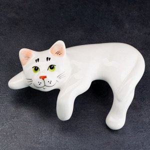 Статуэтка фарфоровая "Кот Васька белый", 17 см
