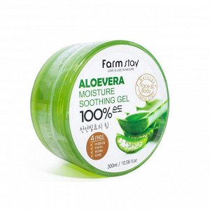 Farm Stay Aloevera Moisture Soothing Gel 100% Увлажняющий и смягчающий гель для лица и тела