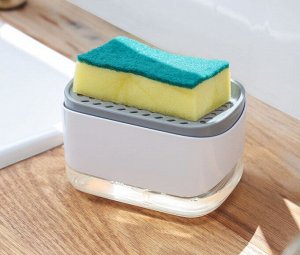 Диспенсер для моющего средства + губка Soap Pump And Sponge Caddy