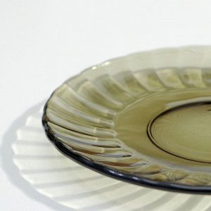 Тарелка стеклянная десертная Elica, d=16 см, цвет коричневый