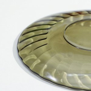 Тарелка стеклянная десертная Elica, d=16 см, цвет коричневый