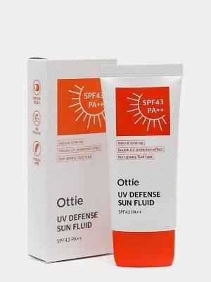 Ottie Водостойкий солнцезащитный крем для лица и тела  UV Defense Sun Fluid SPF43 PA++ (Orange)