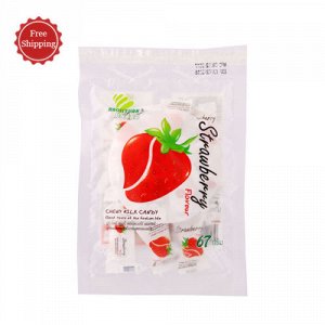 Молочные конфеты -  клубничные (Chewy Milk Candy Strawberry Flavour)67 гр (Полимерный пакет)