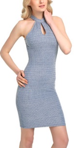 Трикотажное платье без рукавов с вырезом "капелька" на груди и спине Цвет: СИНИЙ