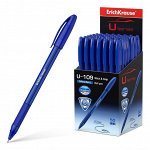 Ручка шариковая ErichKrause U-109 Original Stick&amp;Grip, игольчатый узел 1,0 мм, чернила синие, ультра-мягкое письмо