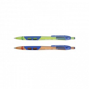 Ручка шариковая автоматическая XR-30 Spring, узел 0.7 мм, чернила синие, резиновый упор, длина линии письма 1000 метров, микс